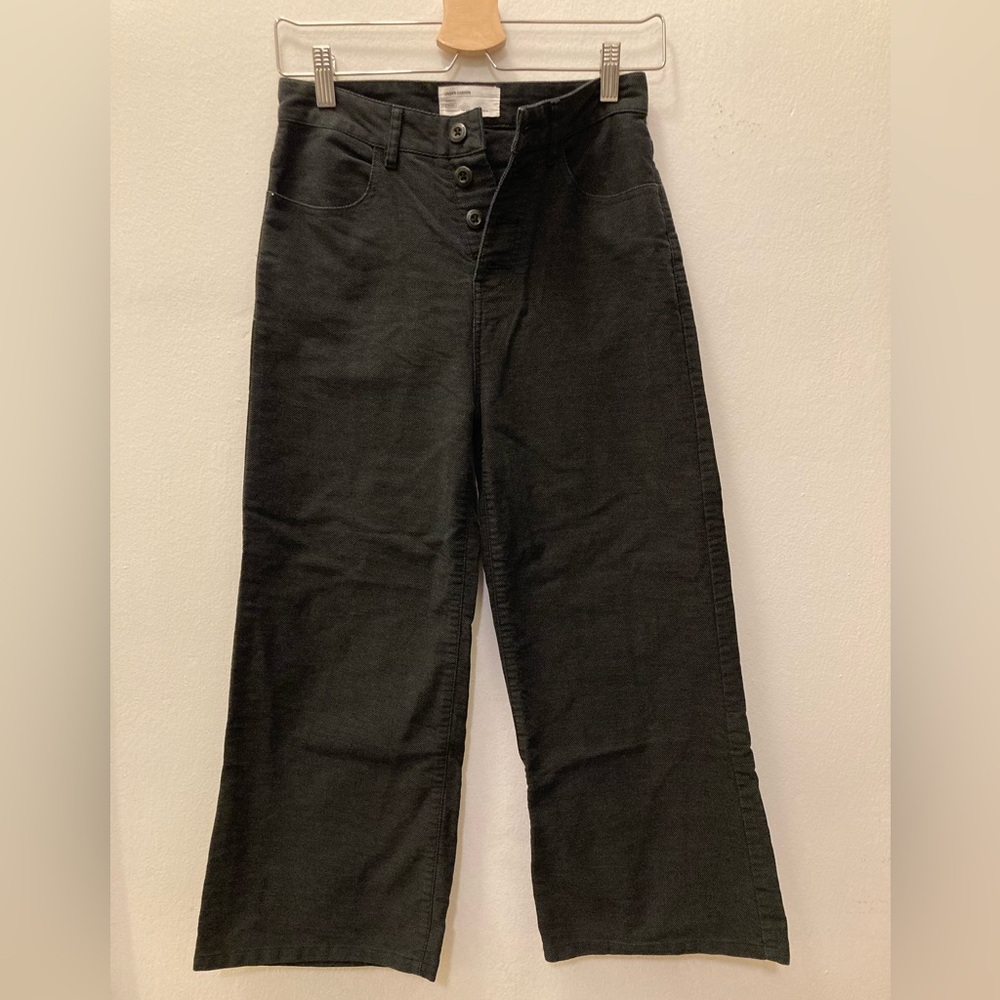 Wide leg, high waist, button fly jeans